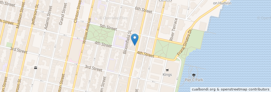Mapa de ubicacion de Pizza Republic en Amerika Syarikat, New Jersey, Hudson County, Hoboken.