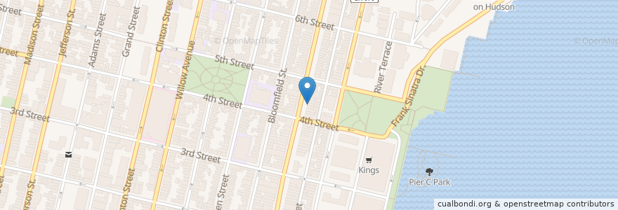 Mapa de ubicacion de Bluestone Lane en États-Unis D'Amérique, New Jersey, Hudson County, Hoboken.