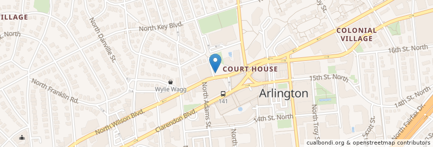 Mapa de ubicacion de Wells Fargo en Stati Uniti D'America, Virginia, Arlington County, Arlington.
