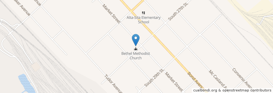 Mapa de ubicacion de Bride of Christ Church of God in Christ en Estados Unidos Da América, Illinois, East Saint Louis.