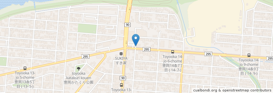 Mapa de ubicacion de Diamond Burger en 日本, 北海道, 上川総合振興局, 旭川市.