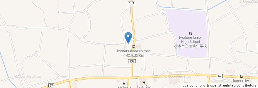 Mapa de ubicacion de 開倫塾　岩舟校 en Japón, Prefectura De Tochigi, 栃木市, 岩舟町.