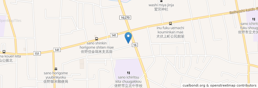 Mapa de ubicacion de 龍銀行 en Giappone, Prefettura Di Tochigi, 佐野市.