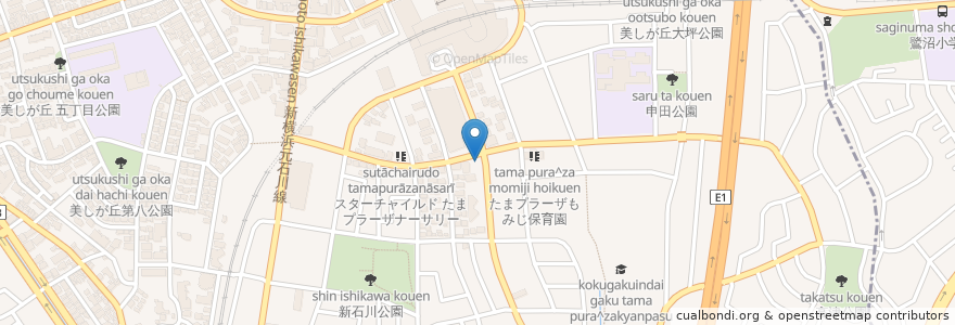 Mapa de ubicacion de 産婦人科クリニックさくら en 일본, 가나가와현, 요코하마시, 青葉区.