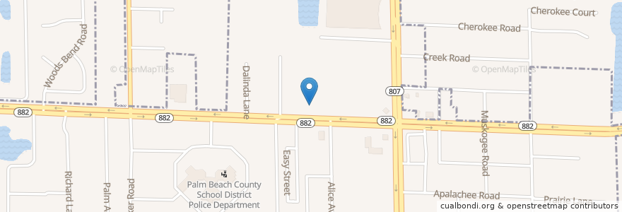 Mapa de ubicacion de Subway en 미국, 플로리다주, Palm Beach County, Palm Springs.