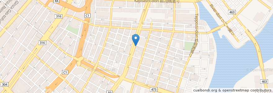 Mapa de ubicacion de さくら家 en Japan, 東京都, 中央区.