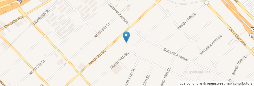 Mapa de ubicacion de Vivian D. Adams Early Childhood Center en 미국, 일리노이, East Saint Louis.