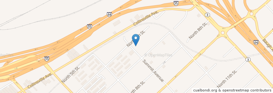 Mapa de ubicacion de Catholic Day Care Center en Соединённые Штаты Америки, Иллинойс, East Saint Louis.
