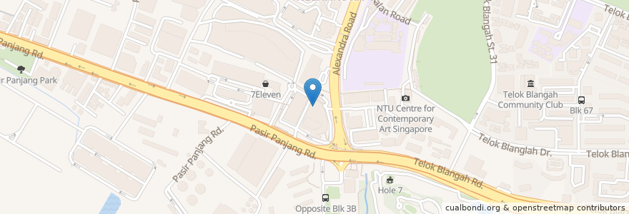 Mapa de ubicacion de Burger King en Singapour, Southwest.