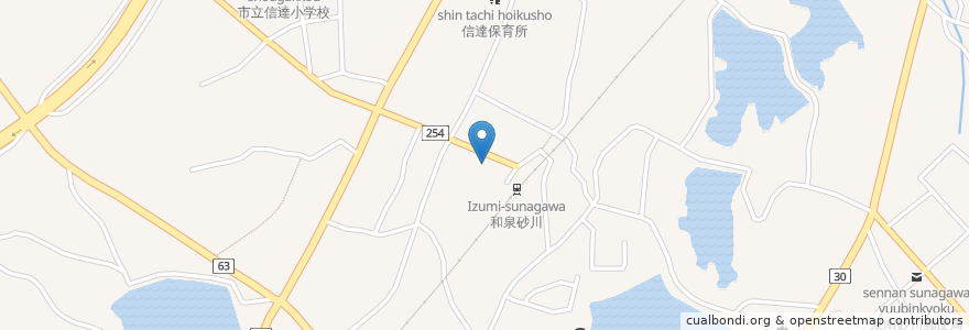 Mapa de ubicacion de 池田泉州銀行 en 日本, 大阪府, 泉南市.