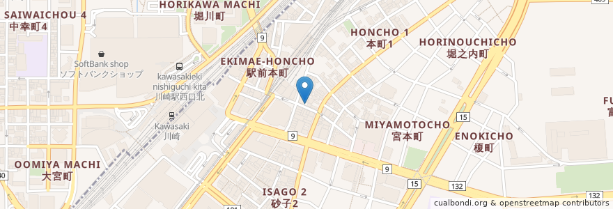 Mapa de ubicacion de 渋谷餃子 en اليابان, كاناغاوا, 川崎市.