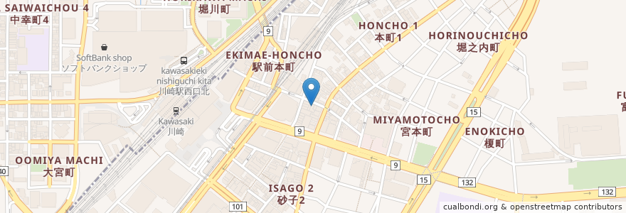 Mapa de ubicacion de はなまるうどん en اليابان, كاناغاوا, 川崎市.