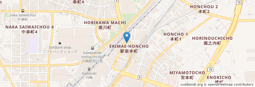 Mapa de ubicacion de ニッポンレンタカー en Japão, 神奈川県, 川崎市.