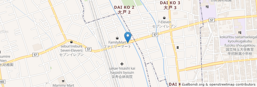 Mapa de ubicacion de サイゼリヤ en 日本, 埼玉县, 埼玉市, 中央区.