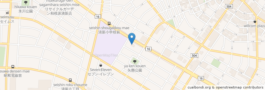 Mapa de ubicacion de サイゼリヤ en اليابان, كاناغاوا, 相模原市, 中央区.