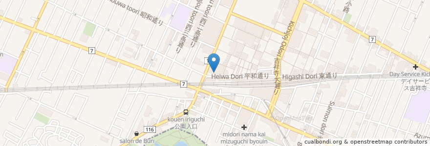 Mapa de ubicacion de スターバックス en اليابان, 東京都, 武蔵野市.