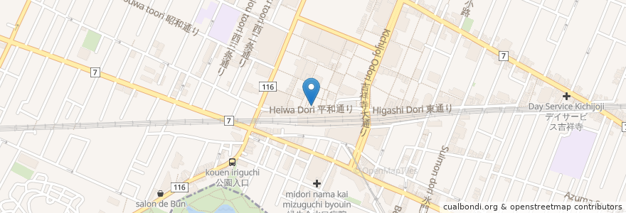 Mapa de ubicacion de 一番館 en Japão, Tóquio, 武蔵野市.