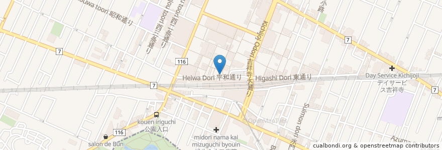 Mapa de ubicacion de 富士そば en Japan, Tokio, 武蔵野市.