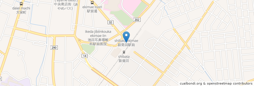 Mapa de ubicacion de 駅からレンタサイクル en 日本, 新潟県, 新発田市.
