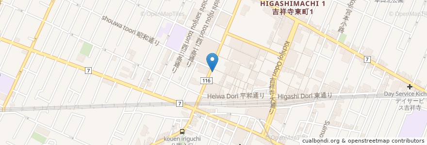 Mapa de ubicacion de 三井住友銀行 en Japonya, 東京都, 武蔵野市.