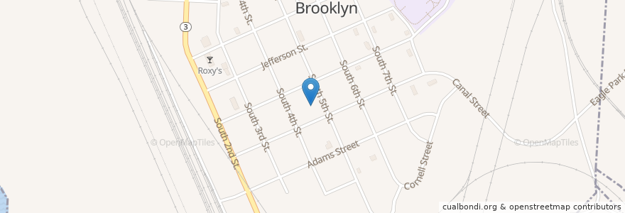 Mapa de ubicacion de Brooklyn Police Department en 美利坚合众国/美利堅合眾國, 伊利诺伊州 / 伊利諾州, Brooklyn.