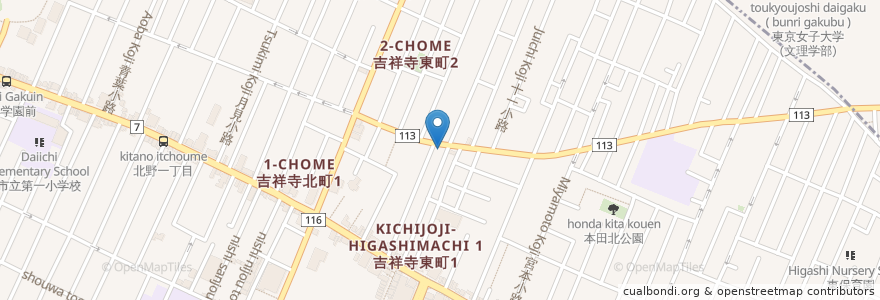 Mapa de ubicacion de 長嶋獣医科医院 en Japão, Tóquio, 武蔵野市.