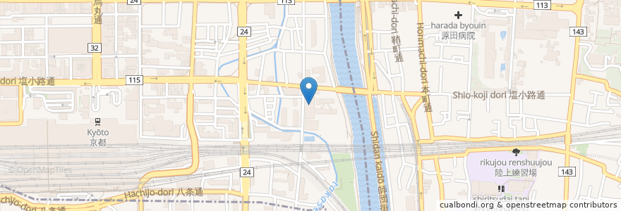 Mapa de ubicacion de 京都市下京青少年活動センター en Япония, Киото, Киото, Симогё.