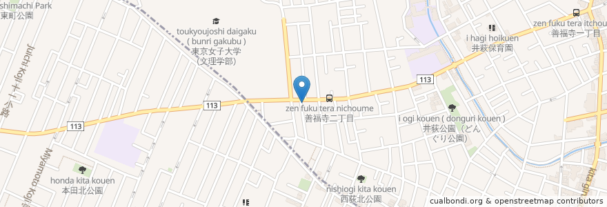 Mapa de ubicacion de ケア24善福寺 en Jepun, 東京都, 杉並区.