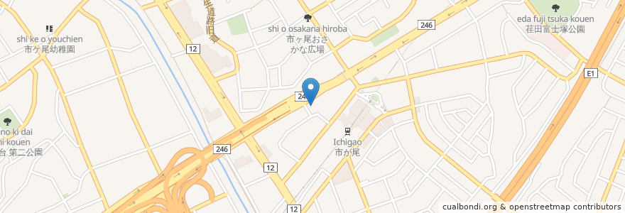 Mapa de ubicacion de 杉原クリニック en 일본, 가나가와현, 요코하마시, 青葉区.