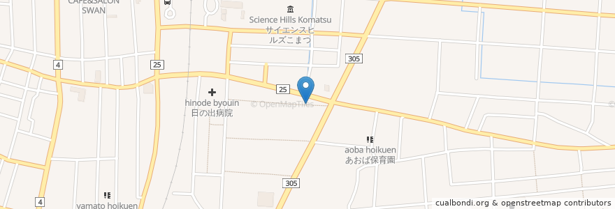 Mapa de ubicacion de 地中海料理 夢屯 en 日本, 石川県, 小松市.