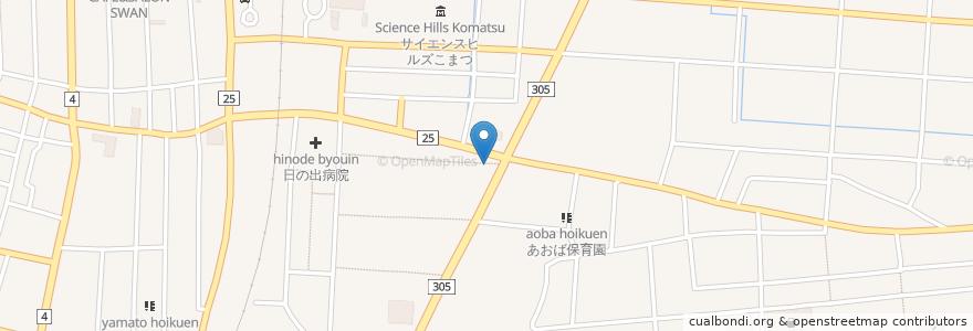 Mapa de ubicacion de らーめん岩本屋 en 日本, 石川県, 小松市.