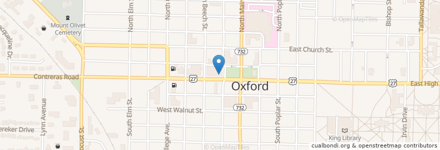 Mapa de ubicacion de Chase en 미국, 오하이오 주, Butler County, Oxford Township, Oxford.