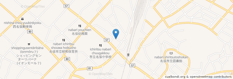 Mapa de ubicacion de 喫茶セブン en Japonya, 三重県, 名張市.