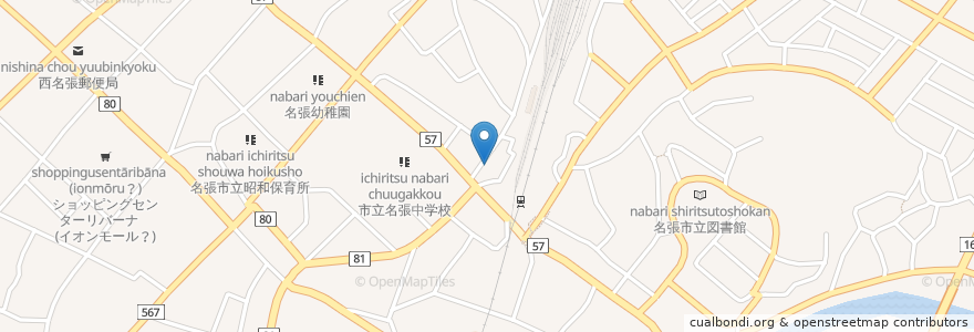 Mapa de ubicacion de 中むら 西口店 en اليابان, 三重県, 名張市.