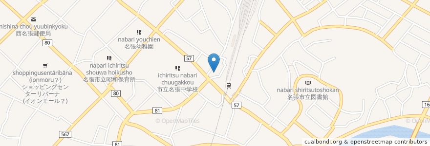 Mapa de ubicacion de てらしん食堂 en Япония, Миэ, 名張市.
