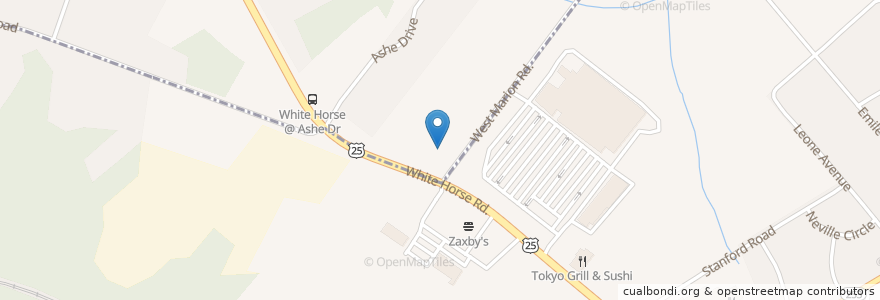 Mapa de ubicacion de Applebee's en 美利坚合众国/美利堅合眾國, 南卡罗来纳州 / 南卡羅萊納州, Greenville County, Parker.