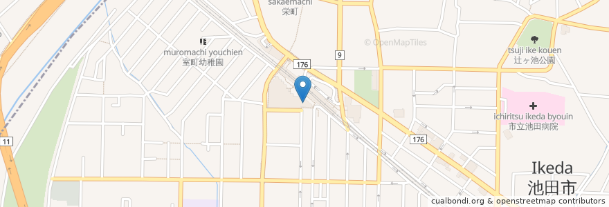 Mapa de ubicacion de 三井住友信託銀行 en Japão, 大阪府, 池田市.