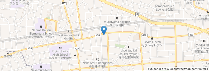 Mapa de ubicacion de 中村浴場 en 日本, 東京都, 練馬区.