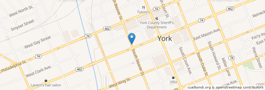 Mapa de ubicacion de Holy Hound Taproom en États-Unis D'Amérique, Pennsylvanie, York.