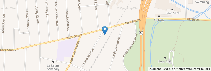 Mapa de ubicacion de Parkville Station en 美利坚合众国/美利堅合眾國, 康涅狄格州 / 康乃狄克州, Hartford County, Hartford.