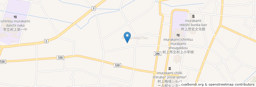 Mapa de ubicacion de 浄念寺 en Japão, 新潟県, 村上市.
