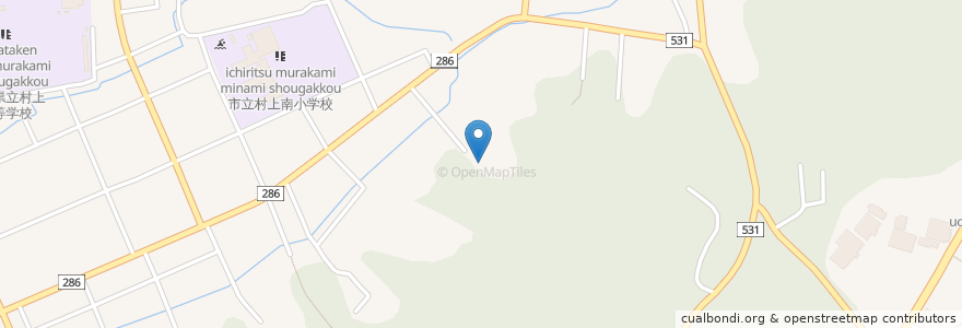 Mapa de ubicacion de 長楽寺 en ژاپن, 新潟県, 村上市.