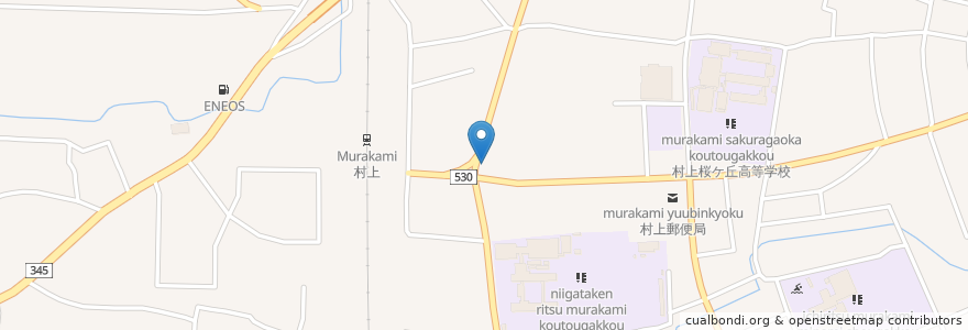 Mapa de ubicacion de アイン薬局 en Japan, 新潟県, 村上市.