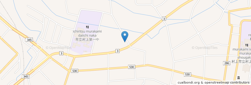Mapa de ubicacion de 十二所神社 en Japan, Präfektur Niigata, 村上市.