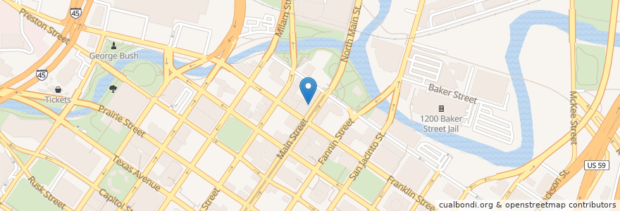 Mapa de ubicacion de Etro Nightclub en États-Unis D'Amérique, Texas, Houston, Harris County.