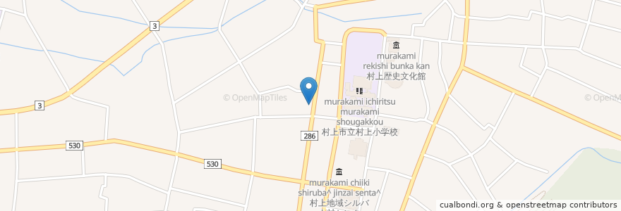 Mapa de ubicacion de 町屋カフェ そらて小町 en Japonya, 新潟県, 村上市.