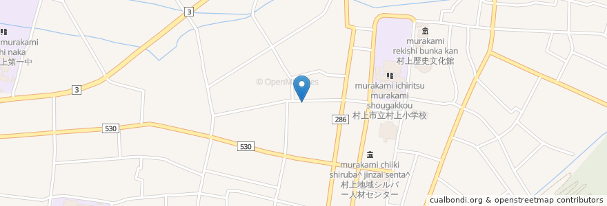 Mapa de ubicacion de 割烹 松浦家 en Japan, 新潟県, 村上市.