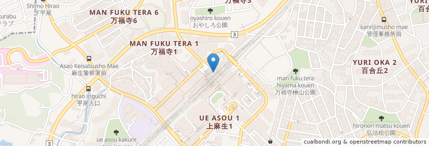 Mapa de ubicacion de タリーズコーヒー en Japão, 神奈川県, 川崎市, 麻生区.