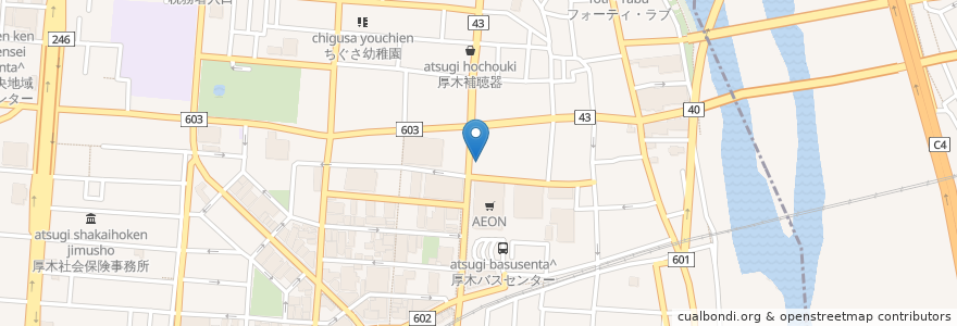 Mapa de ubicacion de ろうきん en اليابان, كاناغاوا, 厚木市.