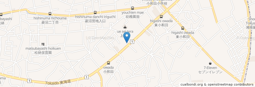Mapa de ubicacion de 中央歯科医院 en Giappone, Prefettura Di Kanagawa, 茅ヶ崎市.